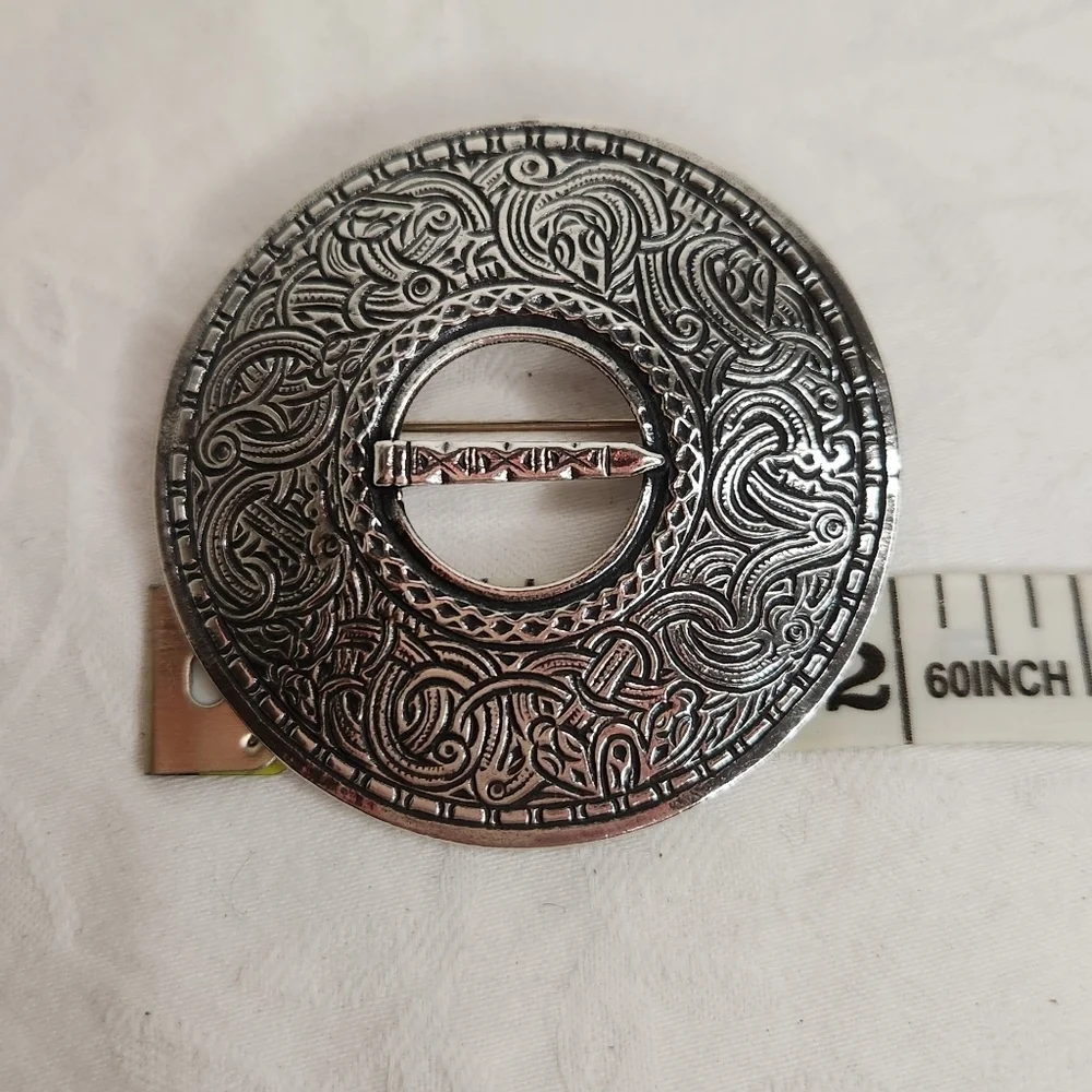 Snorre Silver Viking Serpent Pendant Brooch - Picture 8 of 10